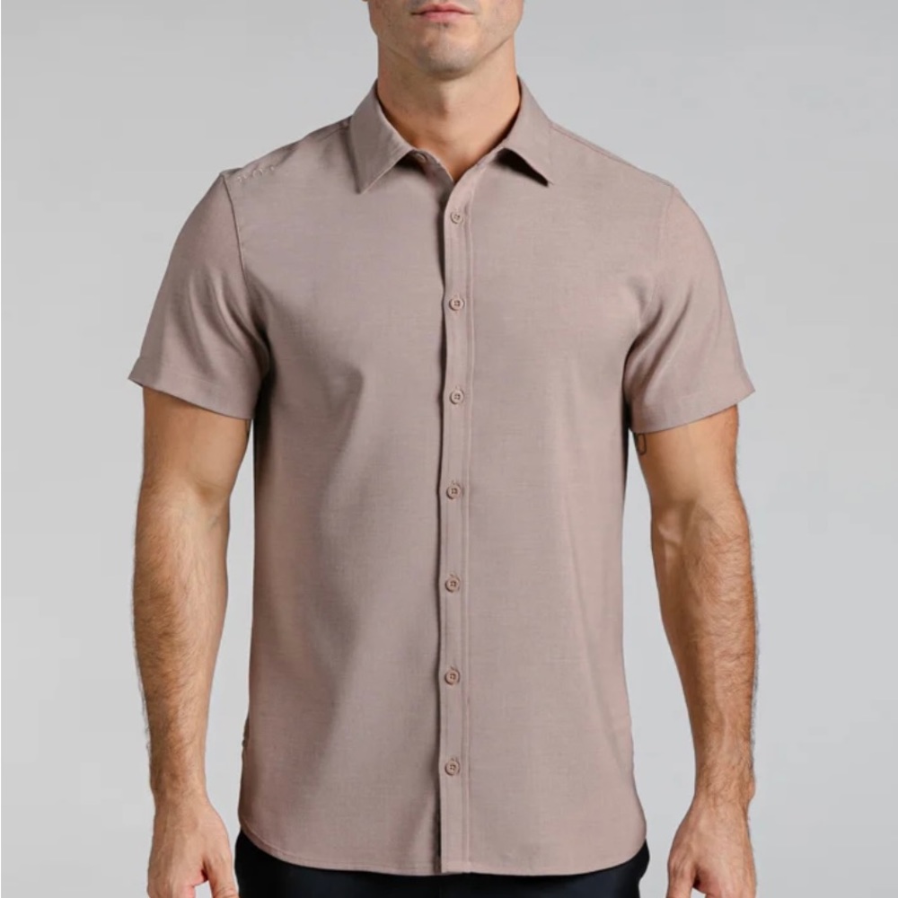 BYLT Premium Basics Vista Short Sleeve Button Down - Mauve